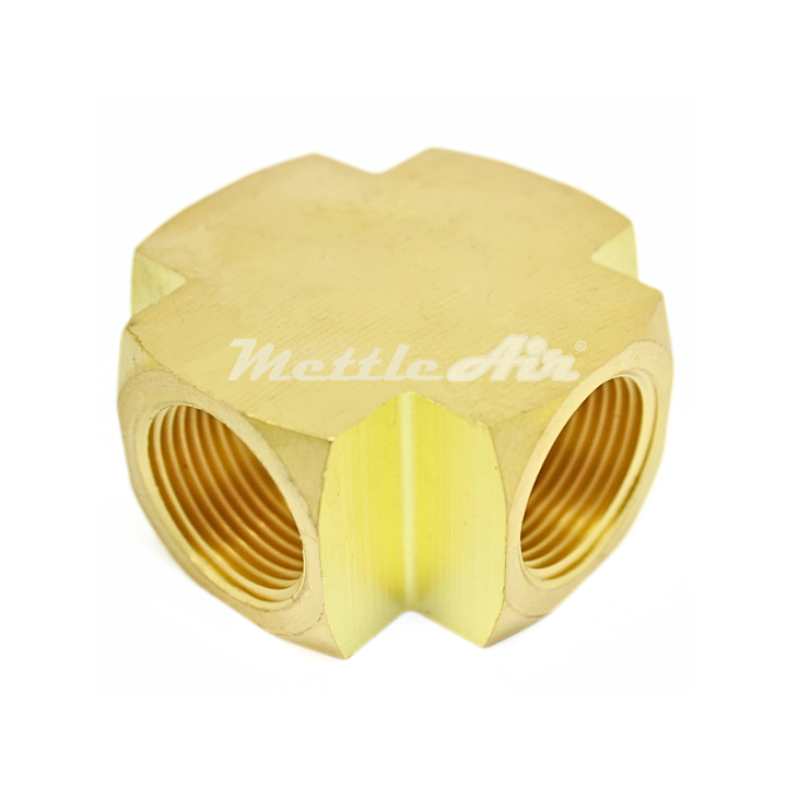 Brass Female Cross 1/4" NPT Female - 1/4" NPT Female