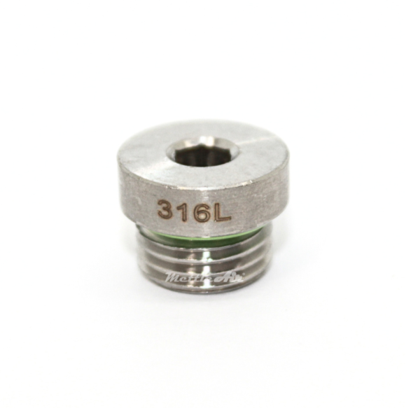 Stainless Steel 316L 1/8" BSPP (G) Male Countersunk Plug