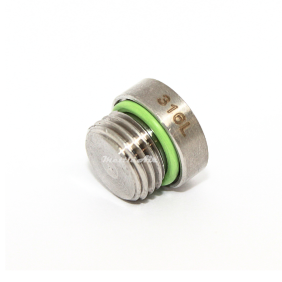316L Stainless Steel 1/8" BSPP (G) Male Countersunk Plug