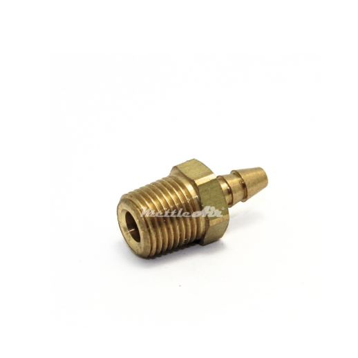 Raccord cannelé mâle droit en laiton de 0,17 po (diamètre intérieur) - Raccord cannelé mâle NPT de 1/8 po (double)