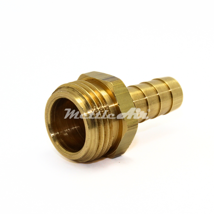 Brass Straight Male 5/8" Hose ID Barb - 3/4" GHT Male