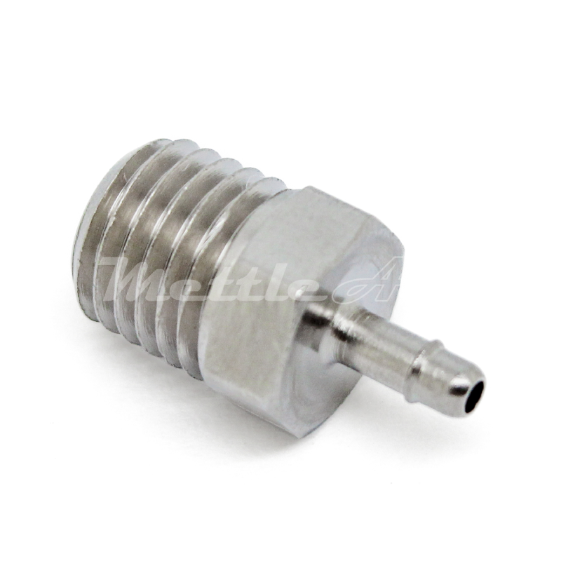 Brass Straight Male 1/16" Hose ID Barb - 1/16" NPT Male Nickel Plated, Single Barb Design