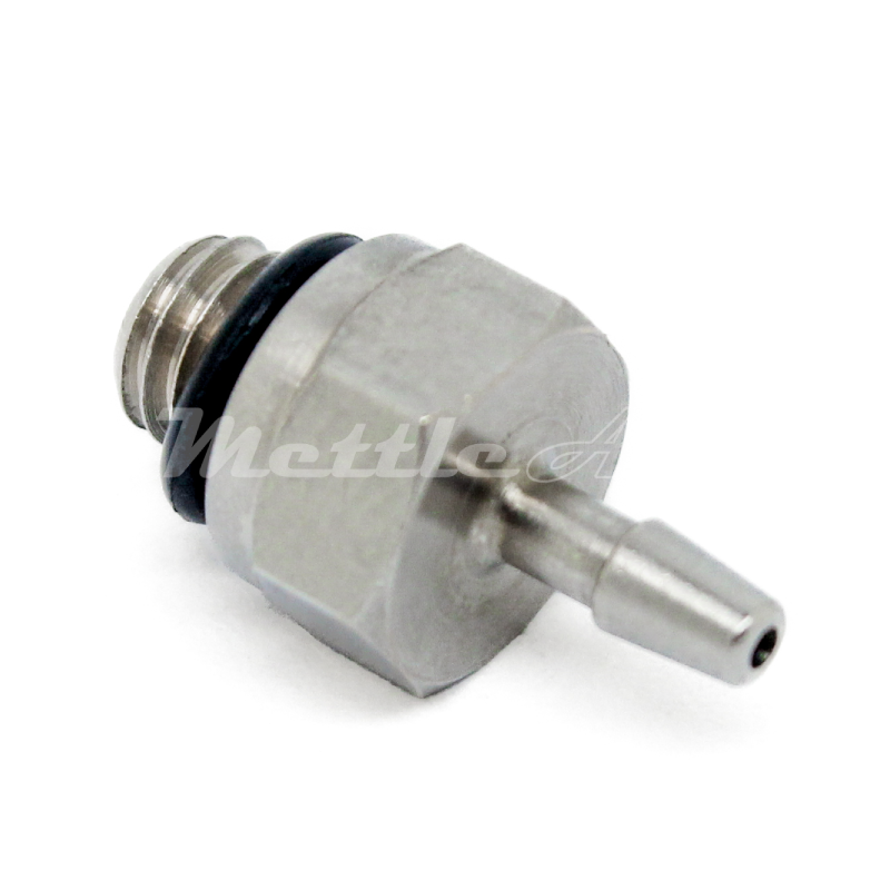 Brass Straight Male 1/16" Hose ID Barb - 10-32 UNF Male Nickel Plated, Single Barb Design