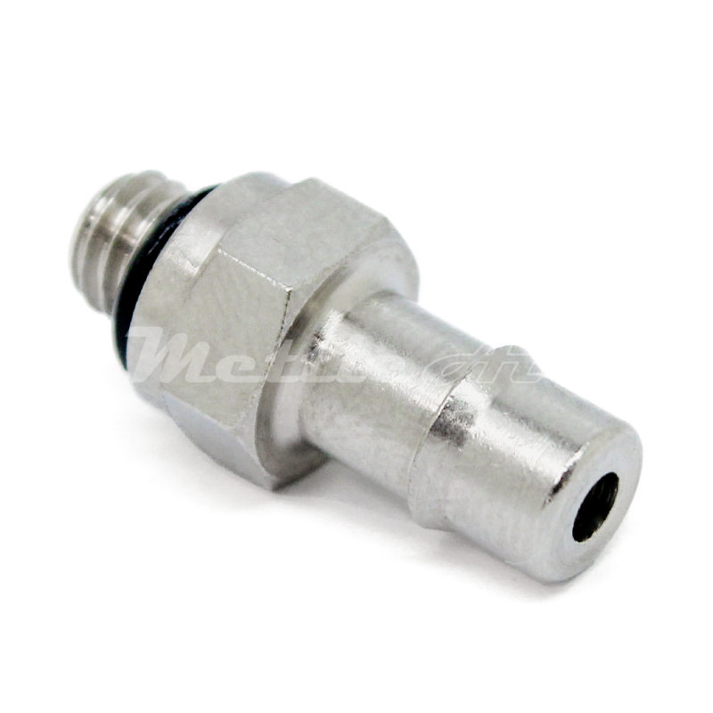 Brass Straight Male 3/16" Hose ID Barb - 10-32 UNF Male Nickel Plated, Single Barb Design