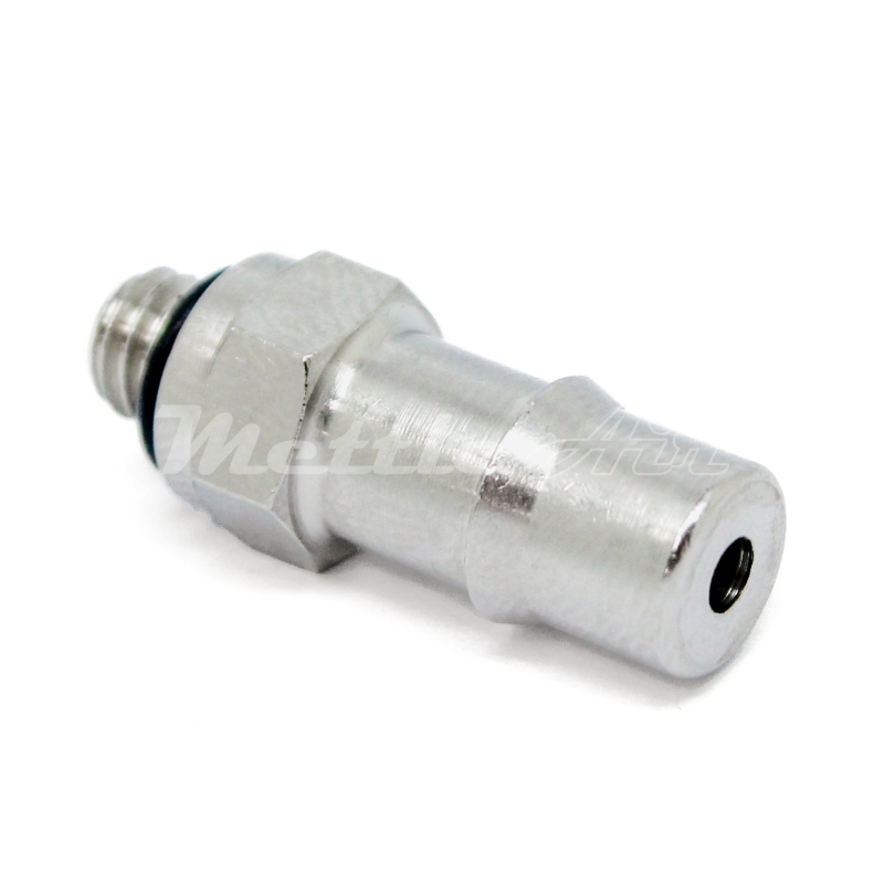 Raccord cannelé droit mâle en laiton 1/4" - 10-32 UNF mâle nickelé, conception à cannelure simple