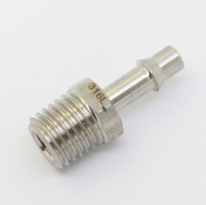 SS 316L Straight 3/16" ID Hose Single Barb x 1/16" NPT Male