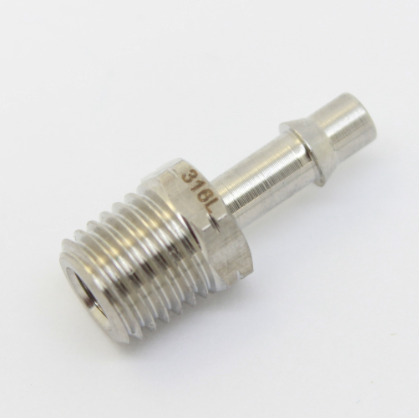 SS 316L Straight 1/8" ID Hose Single Barb x 1/16" NPT Male