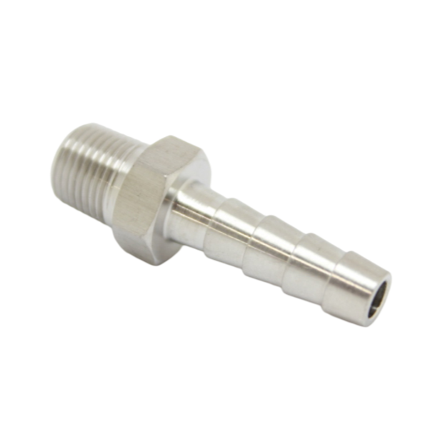 316L Stainless Steel 5/8" Hose ID to 3/8" NPT Male Straight Fitting