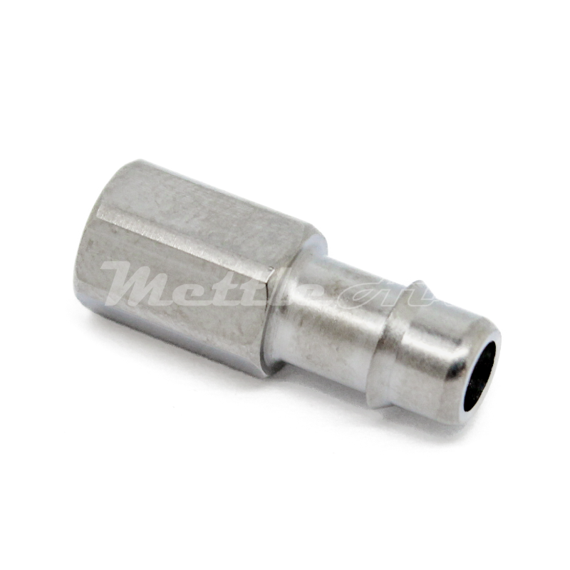 Nickel-Plated Brass Female Straight 0.17" Hose ID Barb - 10-32 UNF Female, Single Barb Design
