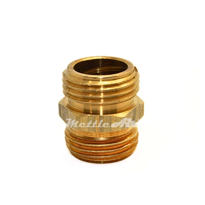 3/4" GHT Garden Hose to 3/4" GHT Male Brass Coupler/Adapter MettleAir 196-W