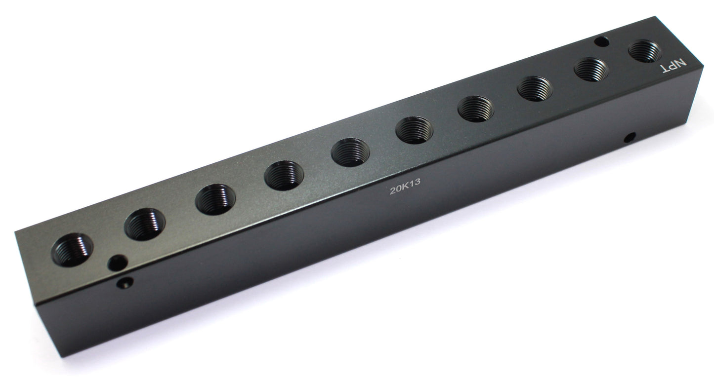 Manifold 2 x 3/8" NPT IN - 10 x 1/4" NPT Out