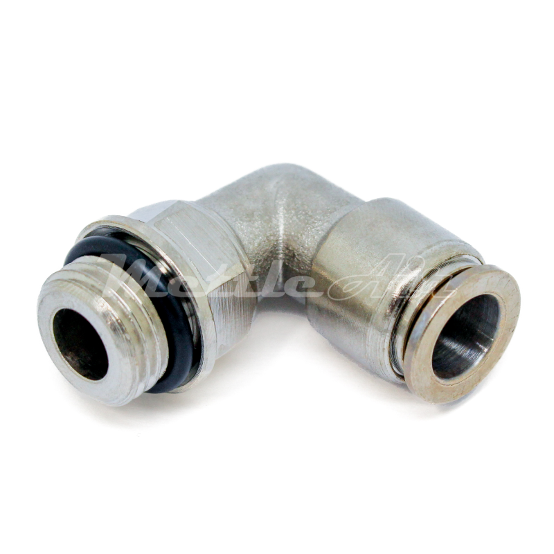 Nickel-Plated Brass Push to Connect 90° Elbow Fitting 6 mm OD - 3/8" BSPP (G) Male