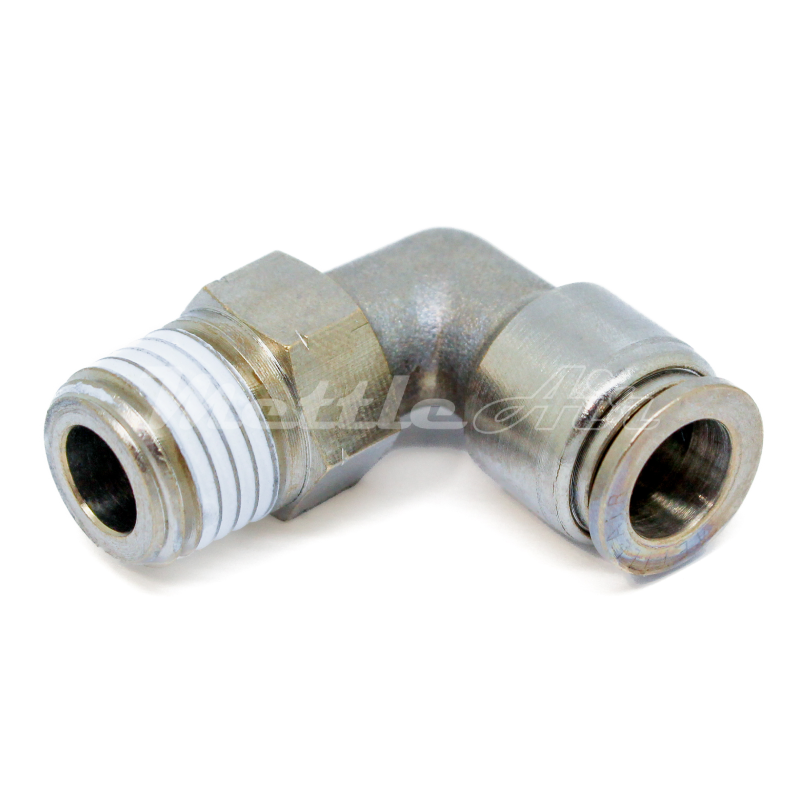 Nickel-Plated Brass PTC 90° Elbow Fitting 12 mm OD x 1/4" NPT Male