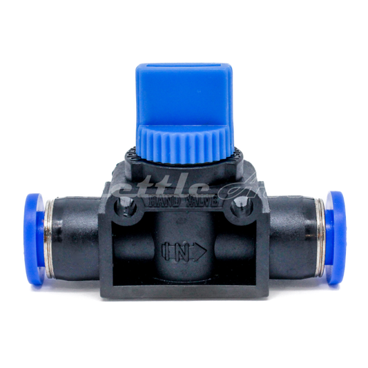 Push to Connect 3 Way Hand Valve Union 1/4" OD - 1/4" OD