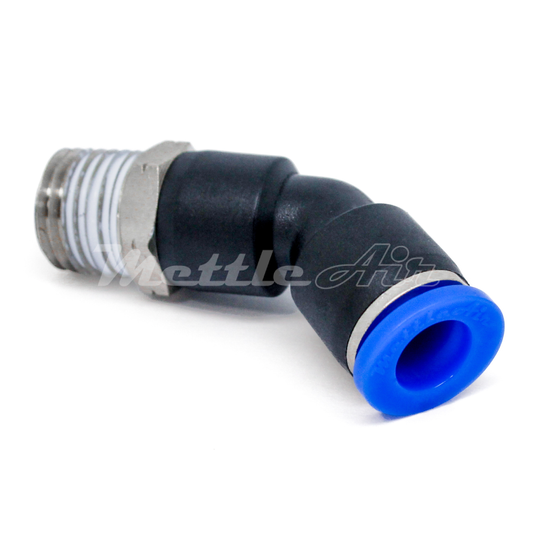 Push to Connect 45 Elbow Fitting 4 mm OD - 10-32 UNF Male