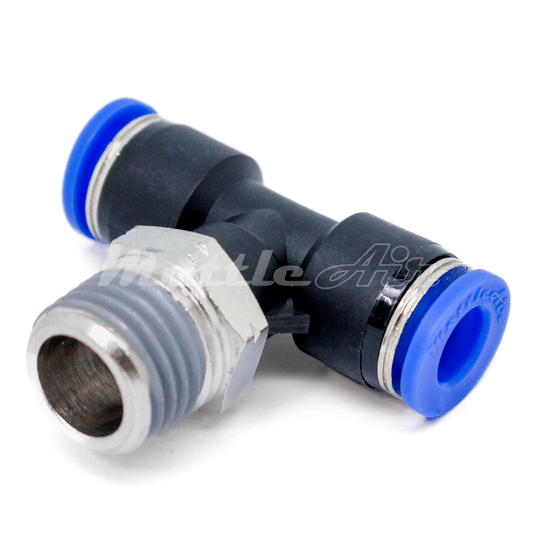 Push to Connect Branch Tee 1/4" OD - 1/4" NPT Male