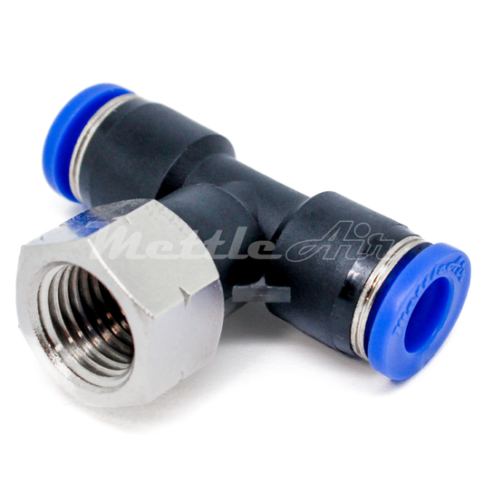 Push to Connect Female Branch T 1/4" OD - 1/16" NPT Female