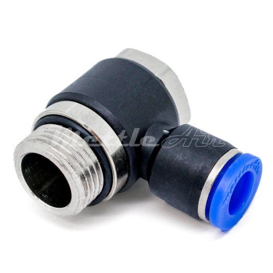 Raccord banjo pivotant mâle Push to Connect, diamètre extérieur 8 mm - 1/4" BSPP (G) mâle