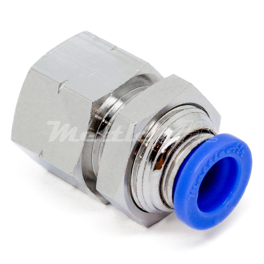 Push to Connect Straight Bulkead Female 1/4" OD - 1/4" NPT Female