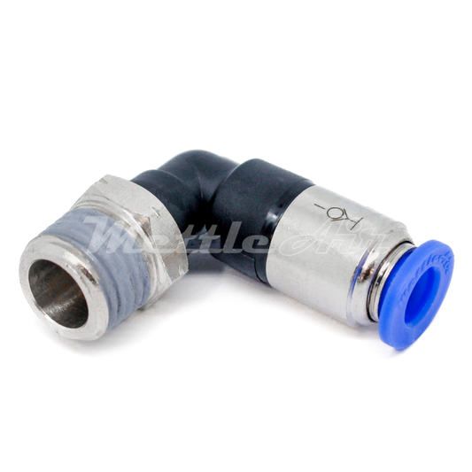 Push to Connect 90° Elbow Stop Male Connector 1/4" OD - 1/4" NPT
