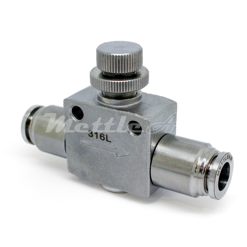 Raccord de régulation de vitesse en ligne à pousser en acier inoxydable 316L, diamètre extérieur 5/16" - 8 mm