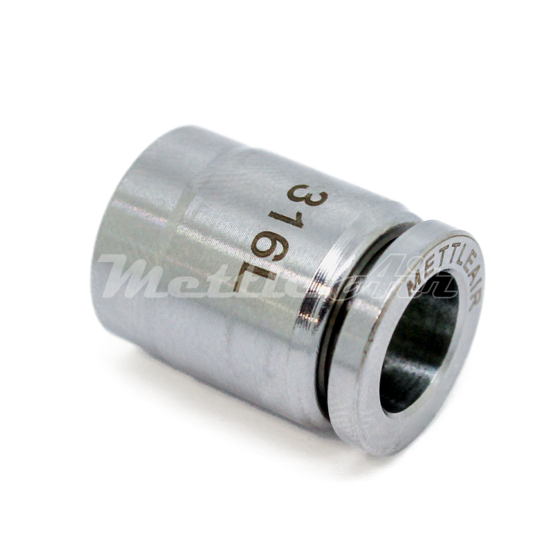 Stainless Steel 316L PTC Push Cap 8 mm OD