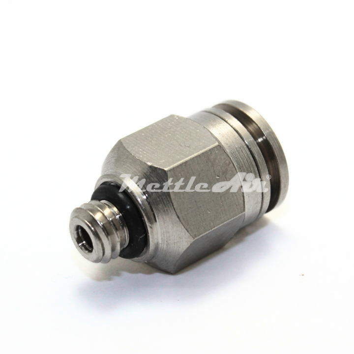 Nickel-Plated Brass Straight Push To Connect Fitting 4 mm OD x M6 x 1.0 Male