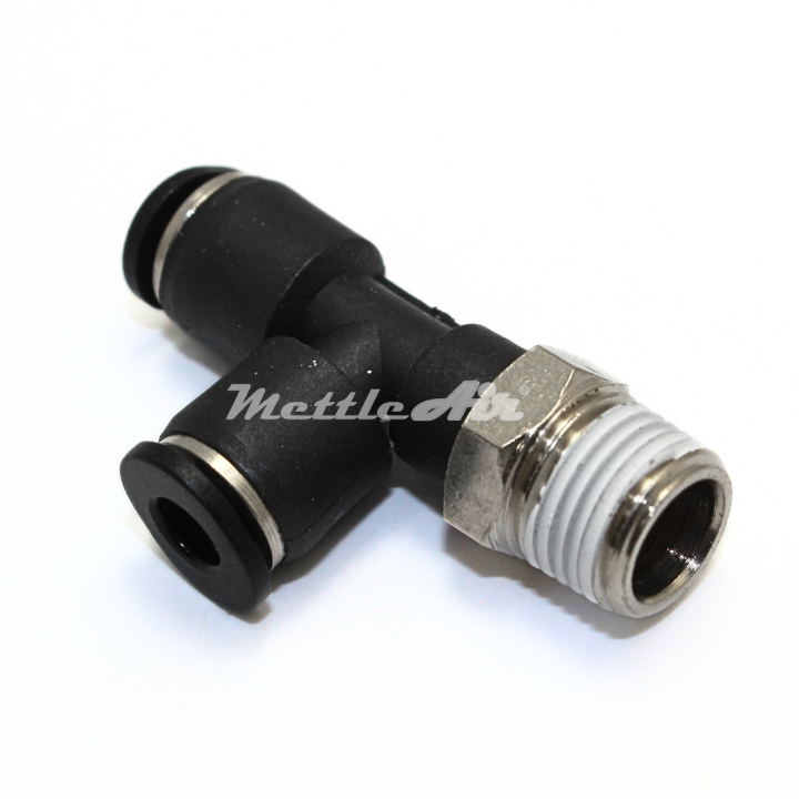 Raccord en T compact à pousser pour connecter, diamètre extérieur 4 mm - 1/8" BSPT mâle