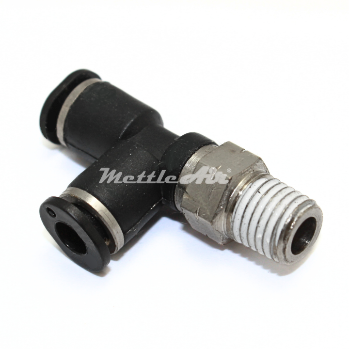 Raccord en T compact à pousser pour connecter, diamètre extérieur 1/8" - NPT mâle 1/16"