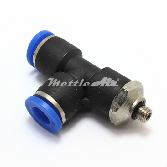 Push to Connect Run Tee 5/32" OD - M6 x 1.0 Male