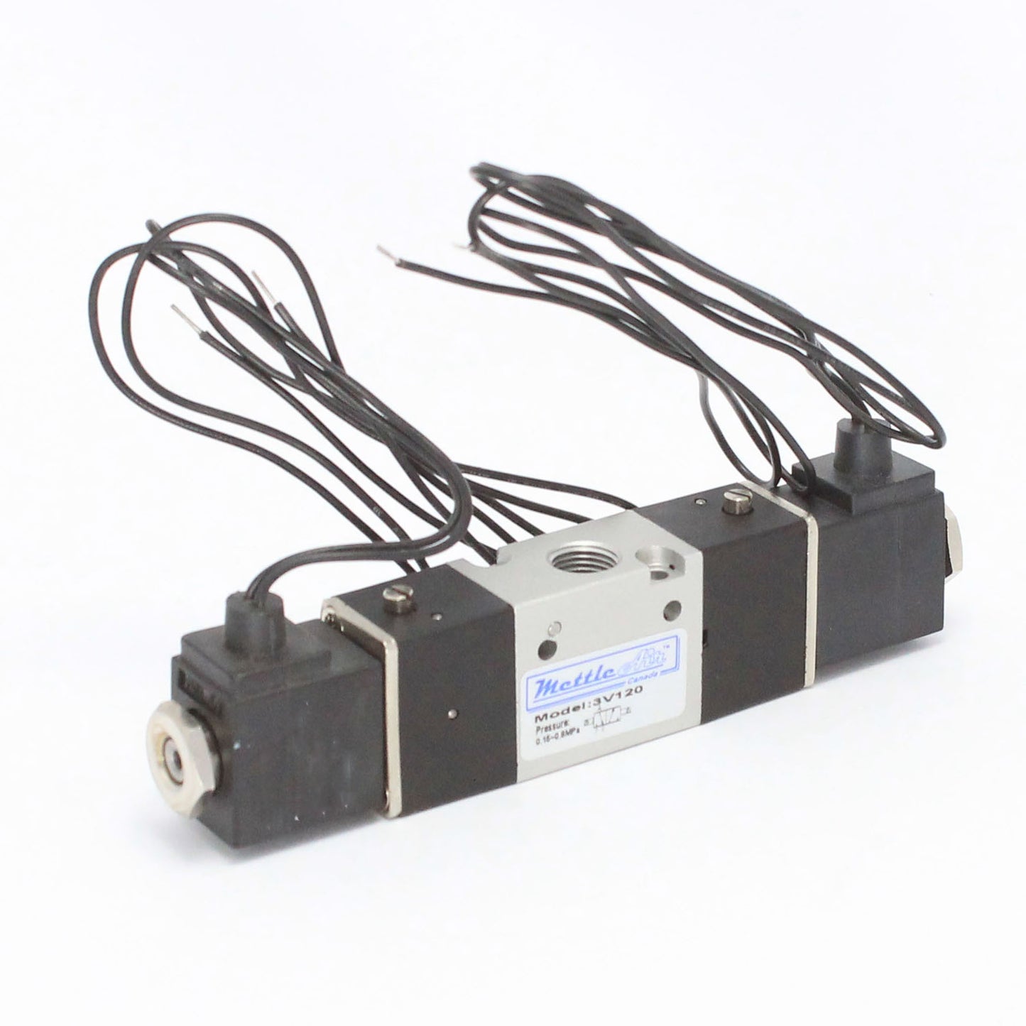 Vanne 3 voies 2 positions normalement fermée, fils NPT 1/8" double solénoïde, 12 V CC