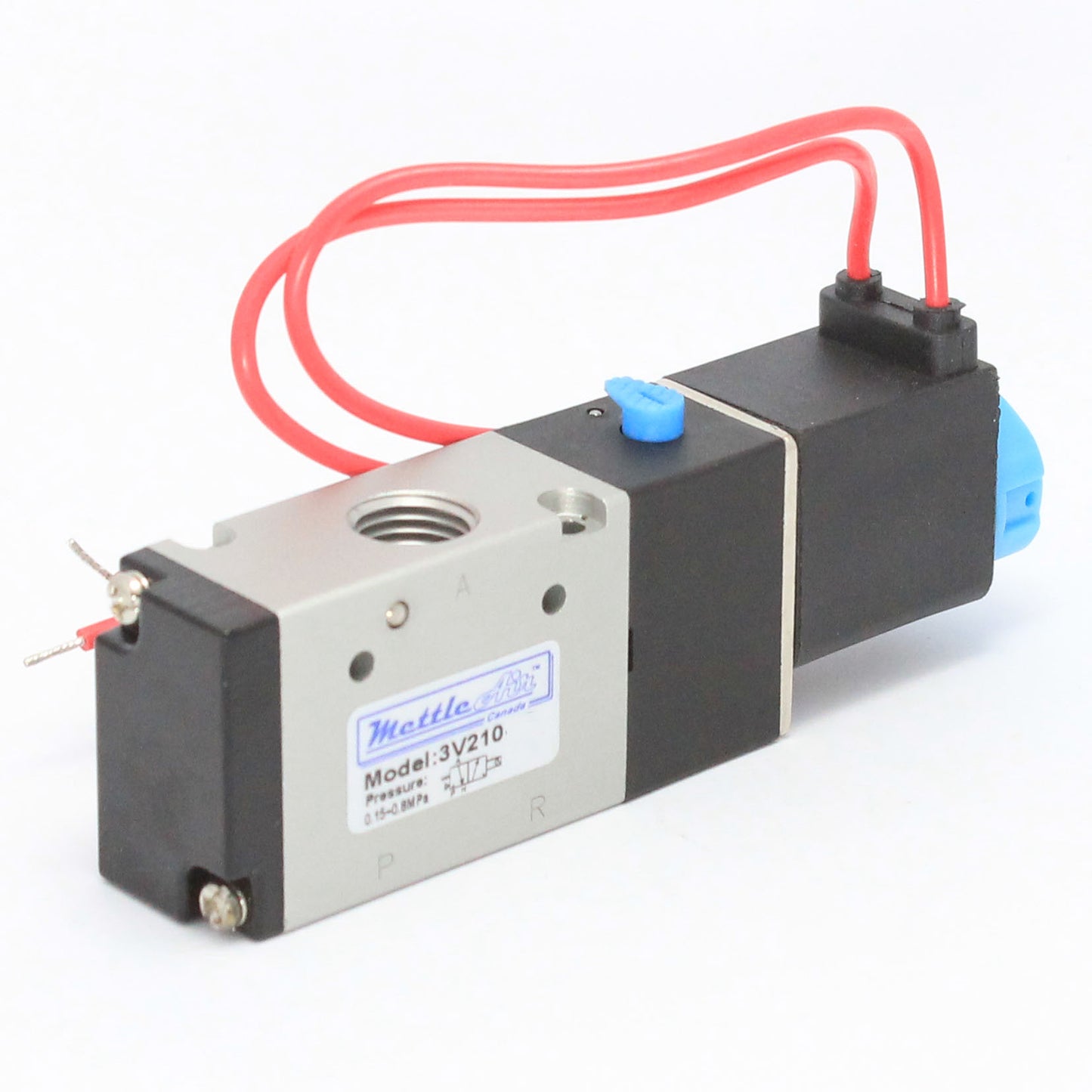 Vanne 3 voies 2 positions normalement fermée, fils NPT 1/4", solénoïde simple, 12 V CC