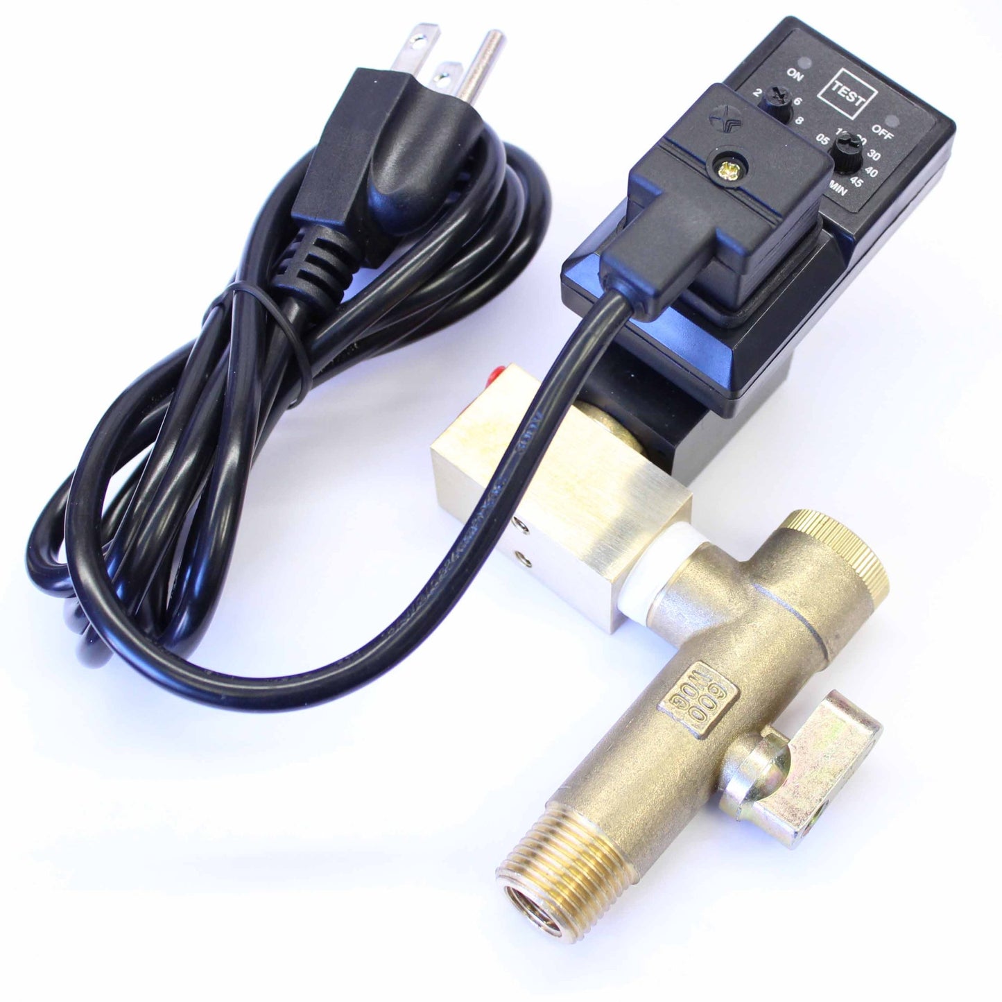 Electronic Timer Drain Valve DC24 with Strainer Ball Valve 1/2" NPT