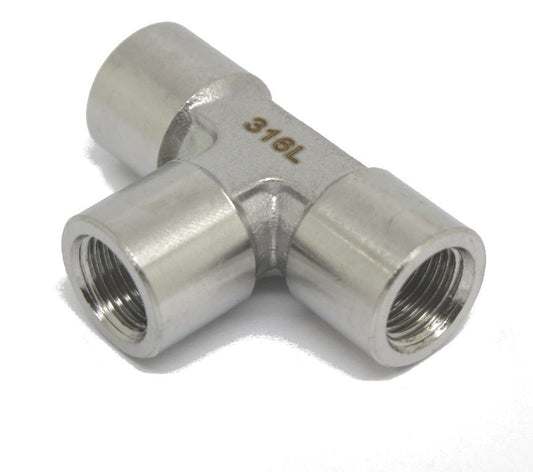 Stainless Steel 316L Female Tee 1/8" BSPP (G)