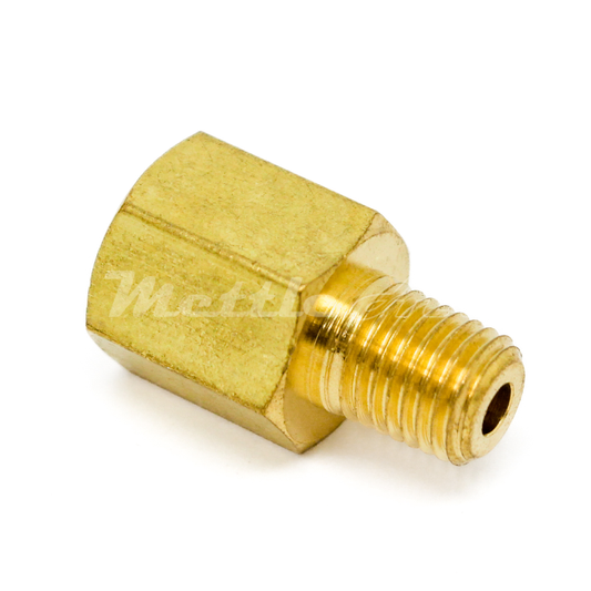 Brass Pipe Adaptor 1/8" NPT Female - 1/16" NPT Male REDUCER, Longer Thread Version