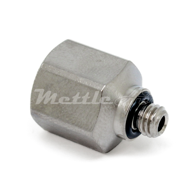 Nickel-Plated Brass Pipe Adaptor 1/8" NPT Female - M5 x 0.8 Male, REDUCER