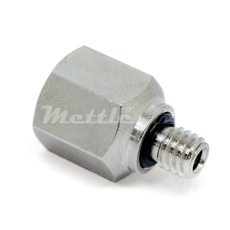 Brass Pipe Adaptor 1/8" NPT Female - M6 x 1.0 Male Nickel Plated, REDUCER