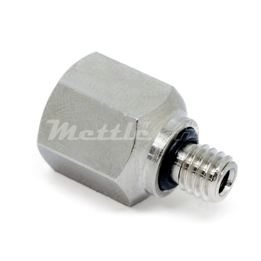 Brass Pipe Adaptor 1/8" NPT Female - M6 x 1.0 Male Nickel Plated, REDUCER