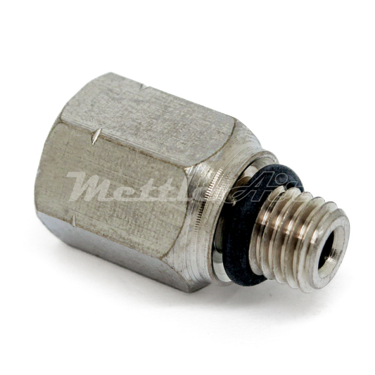 Brass Pipe Adaptor 1/8" NPT Female - M7 x 1.0 Male Nickel Plated, REDUCER