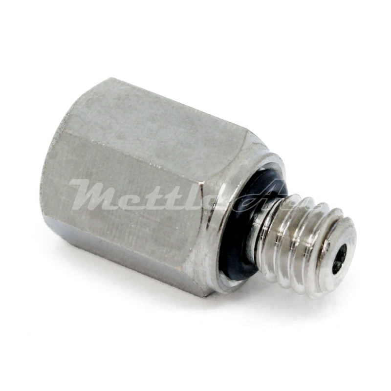 Brass Pipe Adaptor M6 x 1.0 Female - M6 x 1.0 Male Nickel Plated