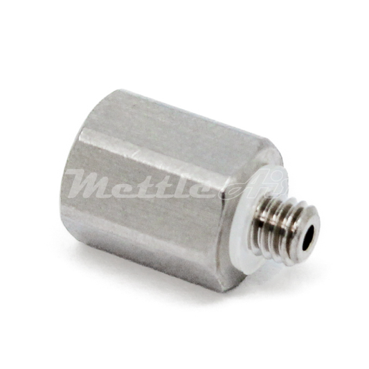 Brass Pipe Adaptor 10-32 UNF Female - M3 x 0.5 Male Nickel Plated, REDUCER