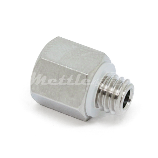 Brass Pipe Adaptor 10-32 UNF Female - M5 x 0.8 Male Nickel Plated, REDUCER