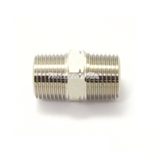 British Tapered Thread Brass Hex Pipe Nipple 3/8" BSPT (R) Male - 1/4" BSPT (R) Male REDUCER
