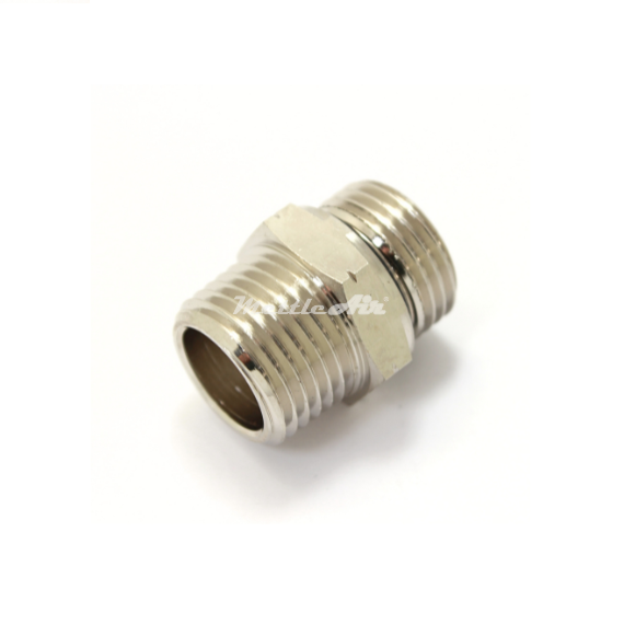 British Parallel Thread to North American Thread Brass Hex Pipe Nipple 1/2" NPT Male - 1/2" BSPP (G) Male