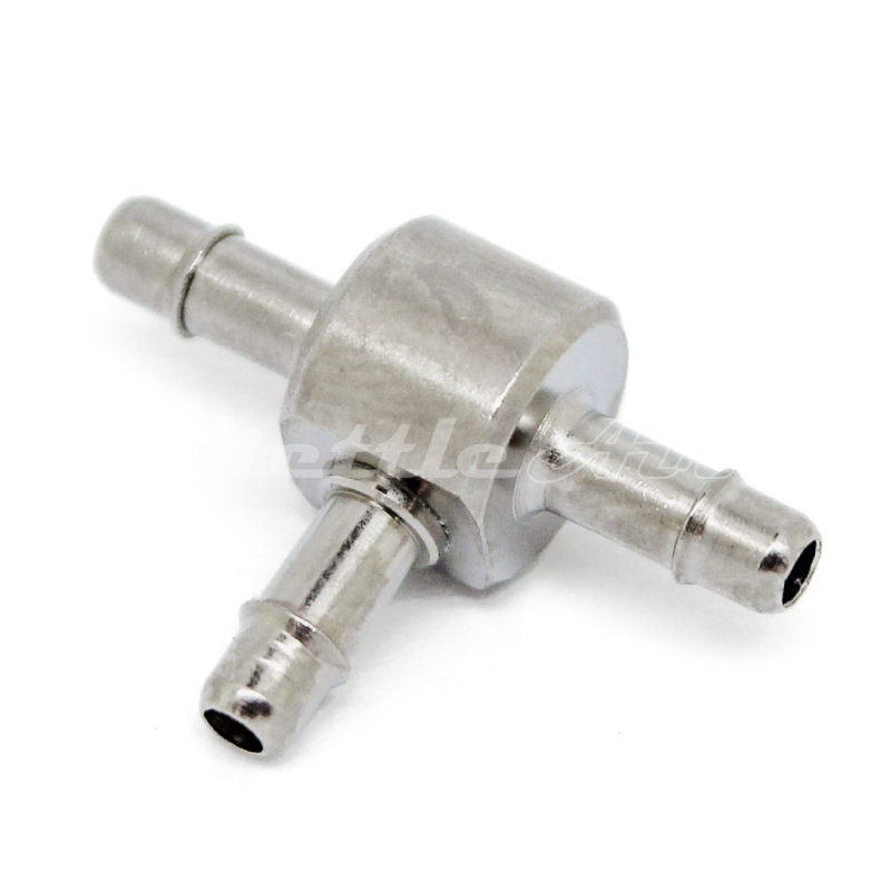 Brass Tee Union 1/16" Hose ID Barb - 1/16" Hose ID Barb Nickel Plated, Single Barb Design