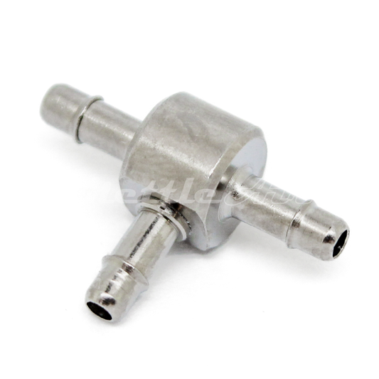 Brass Tee Union 1/16" Hose ID Barb - 1/16" Hose ID Barb Nickel Plated, Single Barb Design