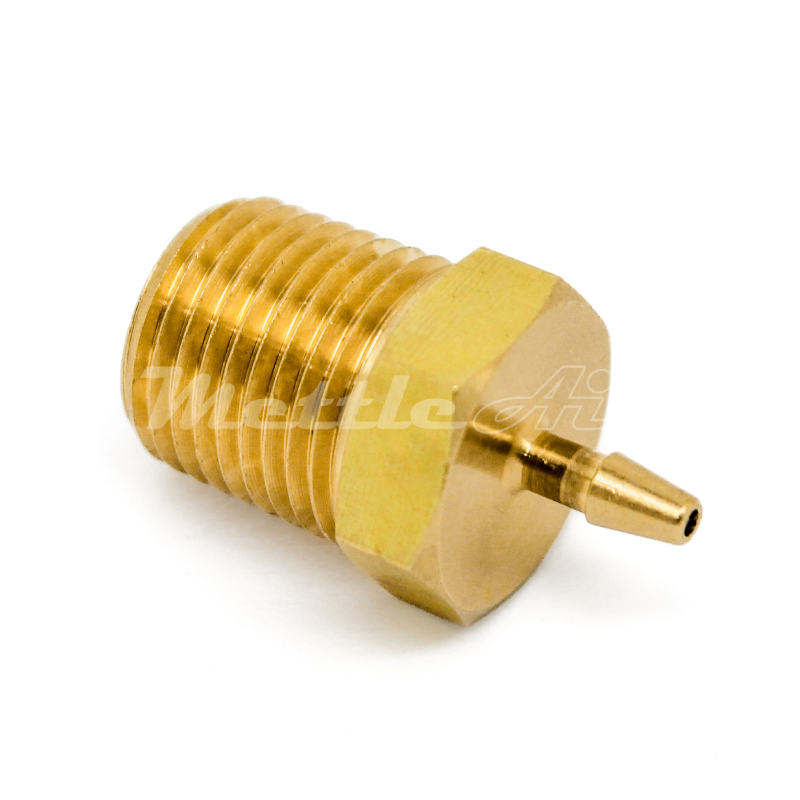 Brass Straight Male 1/16" Hose ID Barb - 1/8" NPT Male Single Barb Design