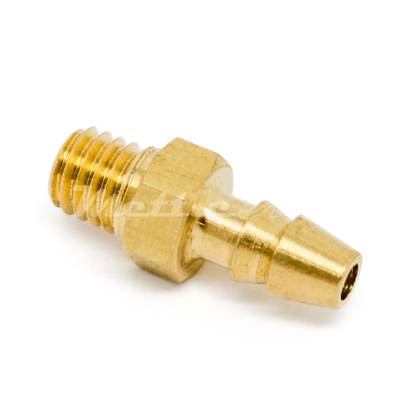 Brass Straight Male 1/8" Hose ID Barb - 10-32 UNF Double Barb Design