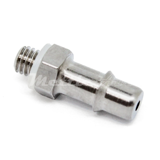 Brass Straight Male 1/8" Hose ID Barb - M3 x 0.5 Male Nickel Plated, Single Barb Design