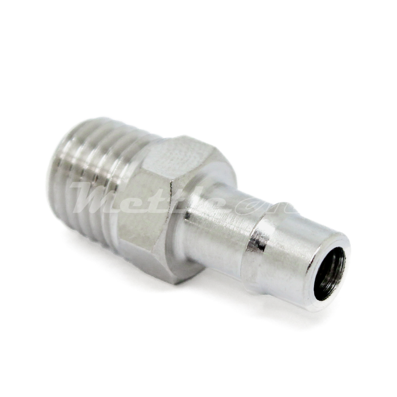 Brass Straight Male 3/16" Hose ID Barb - 1/16" NPT Male Nickel Plated, Single Barb Design